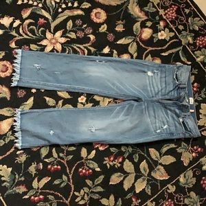 High rise cropped jeans
